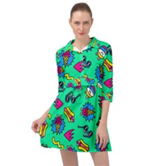 Pattern Adweeksummer Mini Skater Shirt Dress by Sudhe