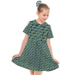 Stamping Heart Love Kids  Short Sleeve Shirt Dress by Bajindul