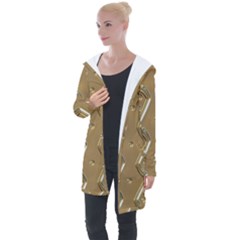 Gold Background 3d Longline Hooded Cardigan by Mariart