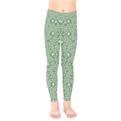 Baroque Green Pearls Ornate Bohemian Kids  Legging by pepitasart