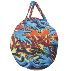 Graffiti Colourful Street Art Art Giant Round Zipper Tote by Simbadda