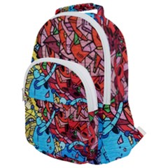 Graffiti Wall Mural Painting Arts Rounded Multi Pocket Backpack by Simbadda