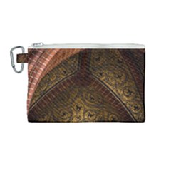 Vault Mosaic Gold Ornament Golden Canvas Cosmetic Bag (medium) by Simbadda