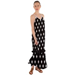 Swiss Cross Pattern Cami Maxi Ruffle Chiffon Dress by Valentinaart