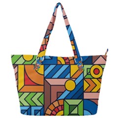 Colorful Geometric Mosaic Background Full Print Shoulder Bag by Vaneshart