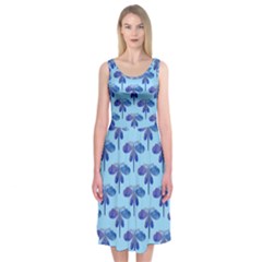 Blue Dragonfly  Midi Sleeveless Dress by VeataAtticus