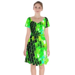 Green Disco Ball Short Sleeve Bardot Dress by essentialimage