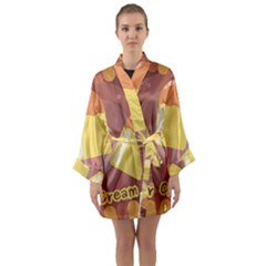 Cream Sweet Icecream Long Sleeve Satin Kimono by Bajindul