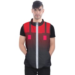 Light Neon City Buildings Sky Red Men s Puffer Vest by HermanTelo