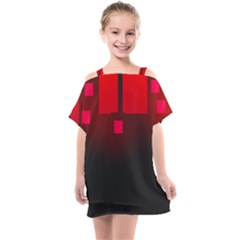 Light Neon City Buildings Sky Red Kids  One Piece Chiffon Dress by HermanTelo