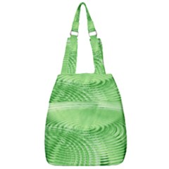 Wave Concentric Circle Green Center Zip Backpack by HermanTelo