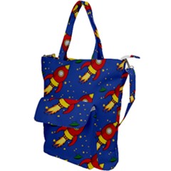 Space Rocket Pattern Shoulder Tote Bag by Vaneshart