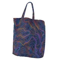 Topographic Colorful Contour Illustration Background Giant Grocery Tote by Vaneshart