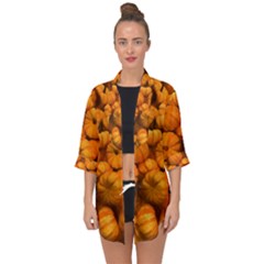 Mini Pumpkins Open Front Chiffon Kimono by bloomingvinedesign