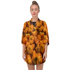 Mini Pumpkins Half Sleeve Chiffon Kimono by bloomingvinedesign