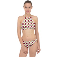 Apple Polkadots Racer Front Bikini Set by bloomingvinedesign