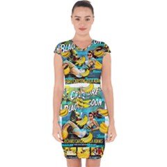 Creature From The Black Lagoon Bananas Capsleeve Drawstring Dress  by cypryanus