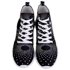 Abstract Black Blue Bright Circle Men s Lightweight High Top Sneakers by HermanTelo