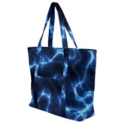 Lightning Electricity Pattern Blue Zip Up Canvas Bag by Mariart