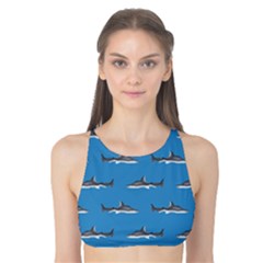 Shark Pattern Tank Bikini Top by bloomingvinedesign