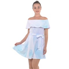 Pastel Eiffel s Tower, Paris Off Shoulder Velour Dress by Lullaby