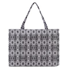 Black White 6 Zipper Medium Tote Bag by ArtworkByPatrick