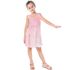 Pink Blurry Pastel Watercolour Ombre Kids  Sleeveless Dress by Lullaby