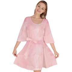 Pink Blurry Pastel Watercolour Ombre Velour Kimono Dress by Lullaby