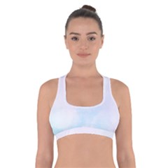 Pink Blue Blurry Pastel Watercolour Ombre Cross Back Sports Bra by Lullaby