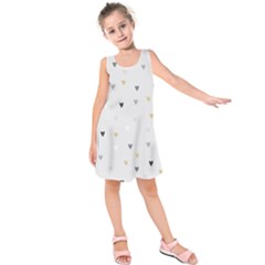 Grey Hearts Print Romantic Kids  Sleeveless Dress by Lullaby