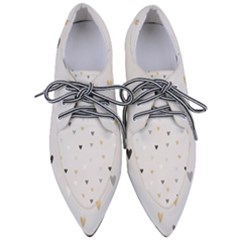 Grey Hearts Print Romantic Women s Pointed Oxford Shoes by Lullaby