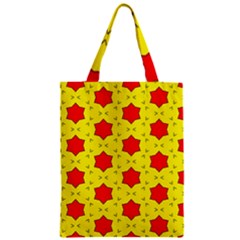 Pattern Red Star Texture Star Zipper Classic Tote Bag by Simbadda