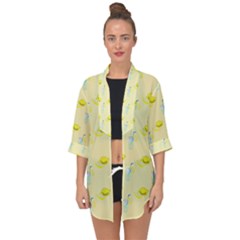 Lemonade Polkadots Open Front Chiffon Kimono by bloomingvinedesign