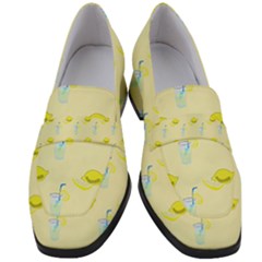 Lemonade Polkadots Women s Chunky Heel Loafers by bloomingvinedesign