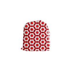 Pattern Red White Texture Seamless Drawstring Pouch (xs) by Simbadda