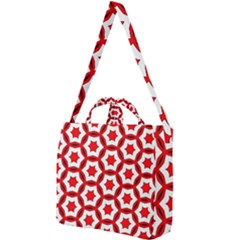 Pattern Red White Texture Seamless Square Shoulder Tote Bag by Simbadda