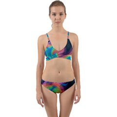 Abstract Art Abstract Background Wrap Around Bikini Set by Simbadda