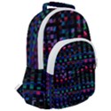 Stripes Background Black Colorful Rounded Multi Pocket Backpack View2