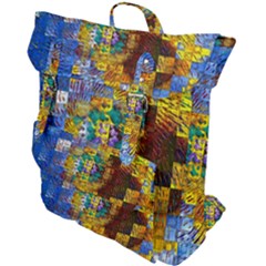 Sunflower Kaleidoscope Pattern Buckle Up Backpack by Simbadda