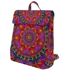 Kaleidoscope Pattern Ornament Flap Top Backpack by Simbadda