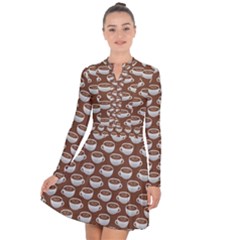 Coffee On Coffee Long Sleeve Panel Dress by bloomingvinedesign