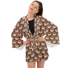 Coffee On Coffee Long Sleeve Kimono by bloomingvinedesign