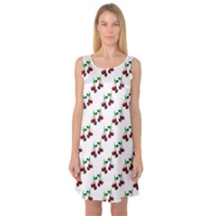 Cherries Pattern Sleeveless Satin Nightdress by bloomingvinedesign