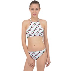 Cherries Pattern Racer Front Bikini Set by bloomingvinedesign