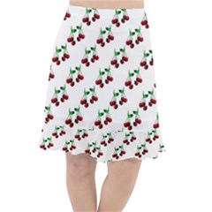 Cherries Pattern Fishtail Chiffon Skirt by bloomingvinedesign