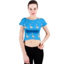 Flamenco Birds Exotic Nice Pink Crew Neck Crop Top View1