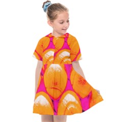 Pop Art Tennis Balls Kids  Sailor Dress by essentialimage