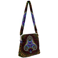 Artwork Fractal Digital Art Zipper Messenger Bag by Wegoenart