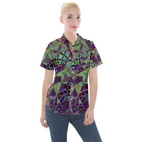 Background Design Art Artwork Women s Short Sleeve Pocket Shirt by Wegoenart