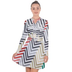 Abstract Colorful Geometric Pattern Long Sleeve Panel Dress by Vaneshart